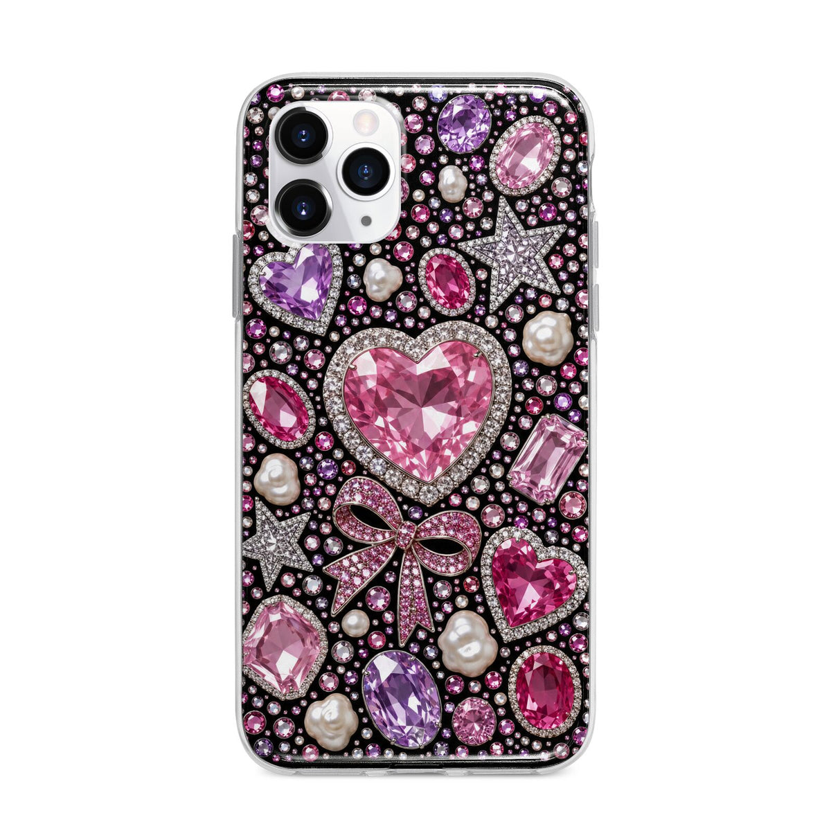 Pink Heirloom Jewels Apple iPhone 11 Pro Max in Silver with Bumper Case