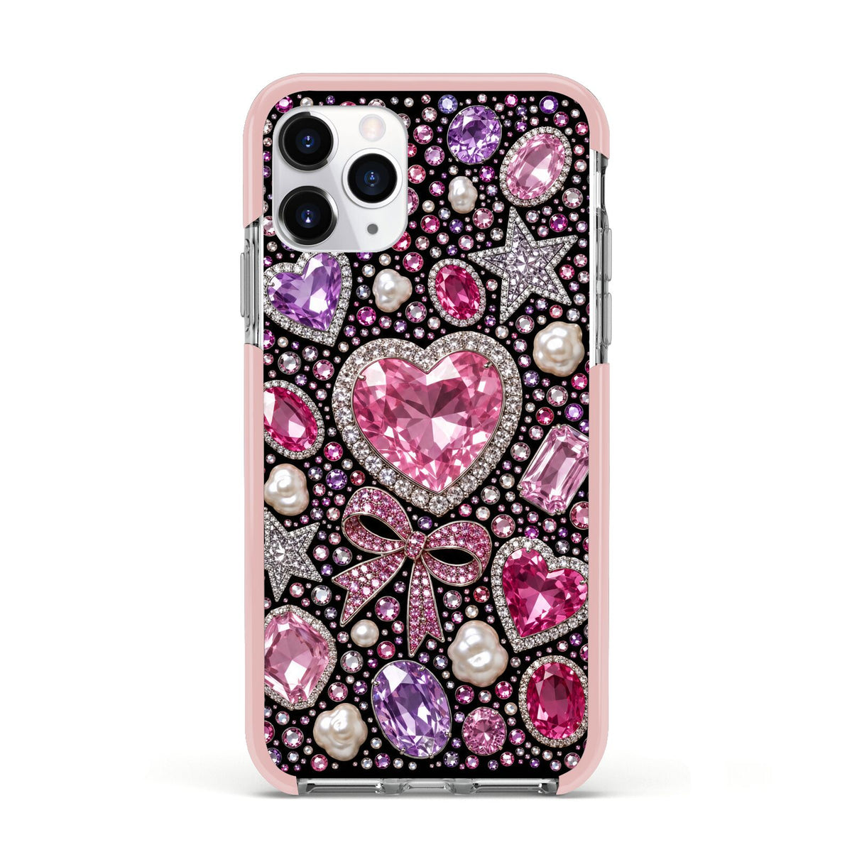 Pink Heirloom Jewels Apple iPhone 11 Pro in Silver with Pink Impact Case