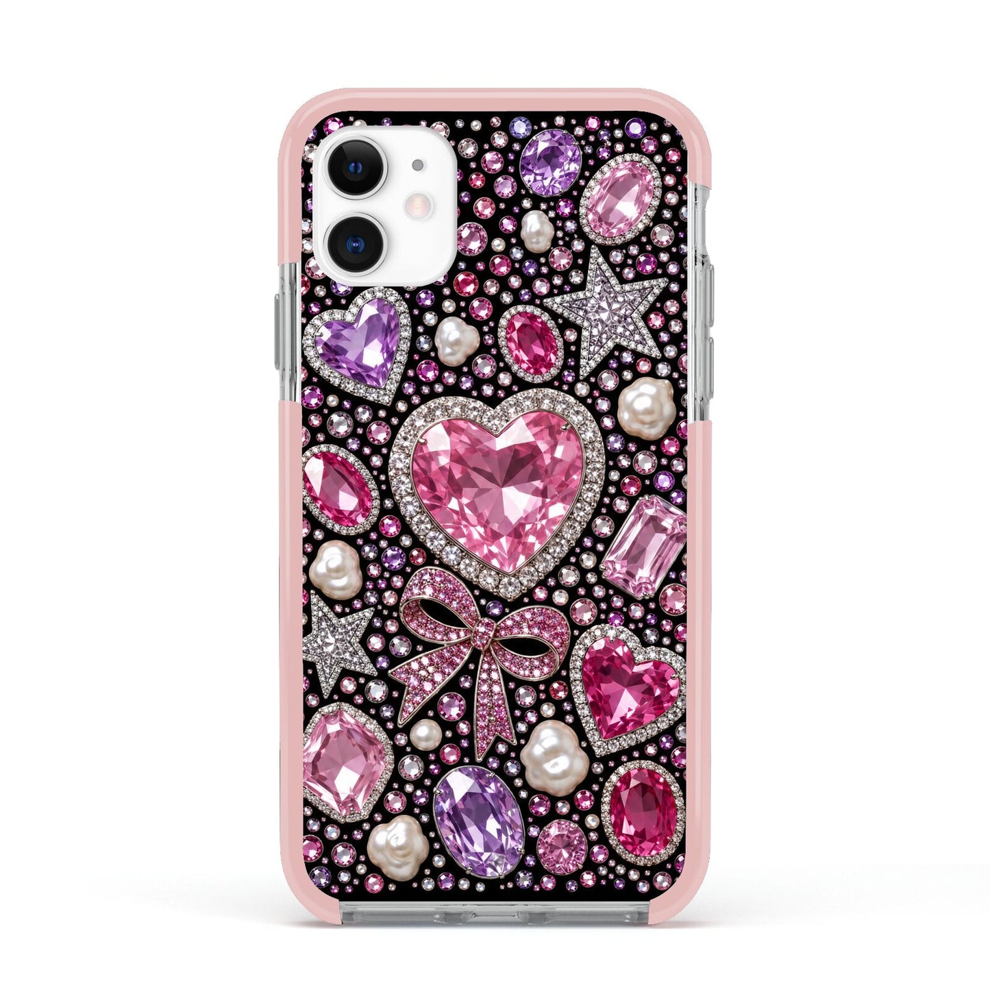 Pink Heirloom Jewels Apple iPhone 11 in White with Pink Impact Case