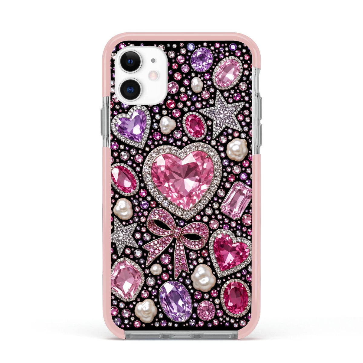 Pink Heirloom Jewels Apple iPhone 11 in White with Pink Impact Case