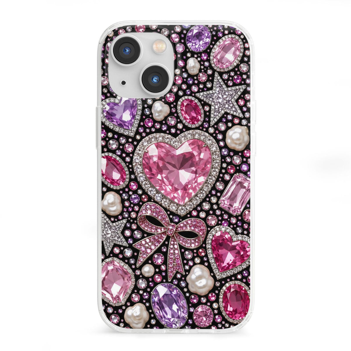 Pink Heirloom Jewels iPhone 13 Mini Clear Bumper Case