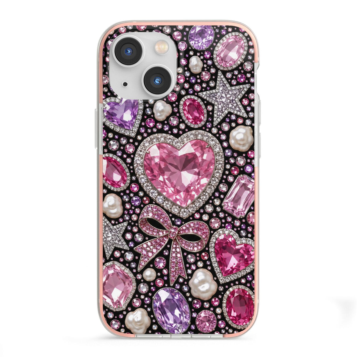 Pink Heirloom Jewels iPhone 13 Mini TPU Impact Case with Pink Edges