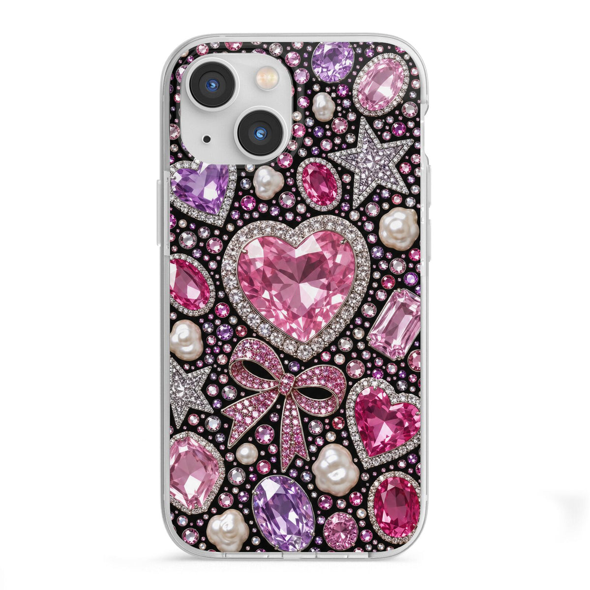 Pink Heirloom Jewels iPhone 13 Mini TPU Impact Case with White Edges