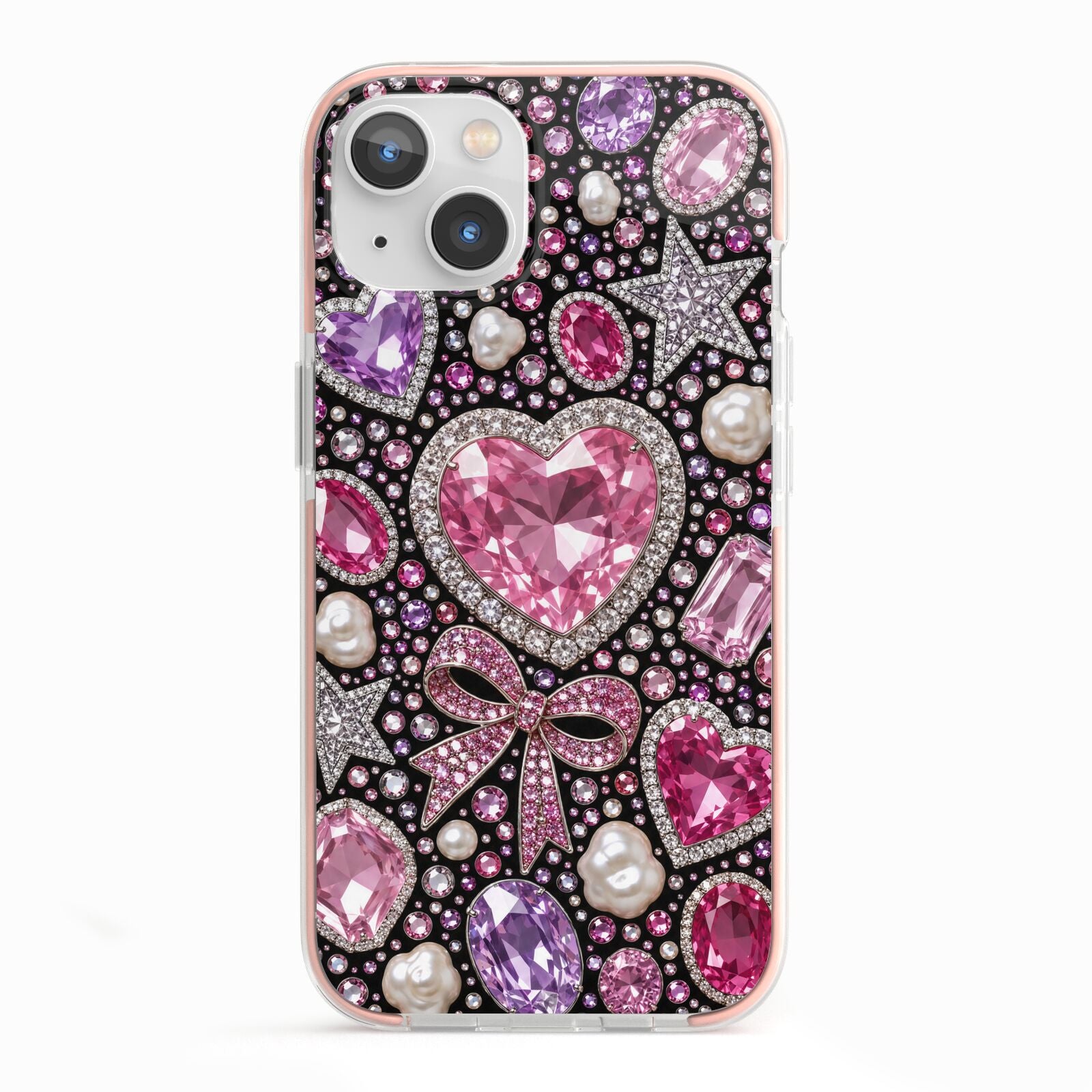 Pink Heirloom Jewels iPhone 13 TPU Impact Case with Pink Edges