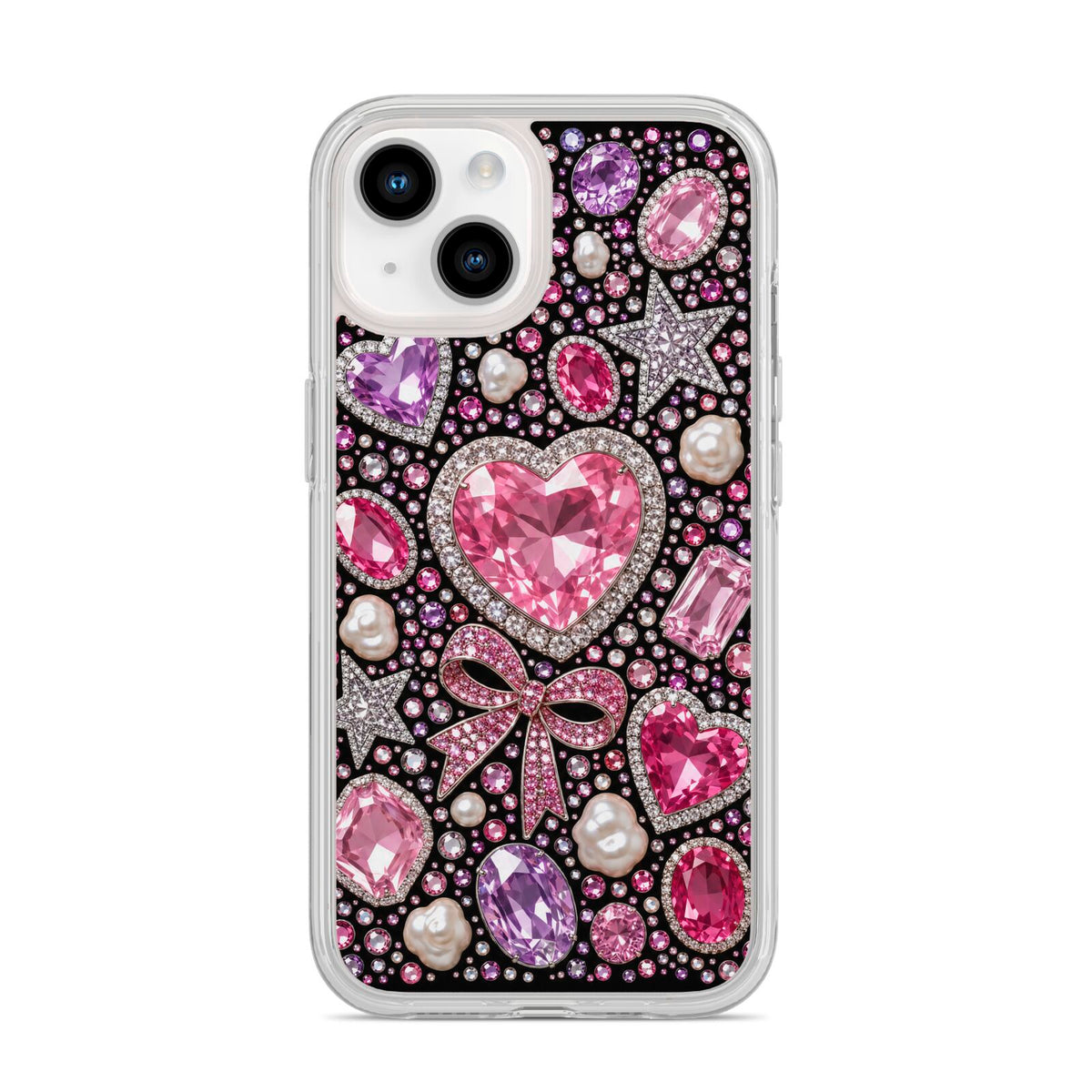 Pink Heirloom Jewels iPhone 14 Clear Tough Case Starlight