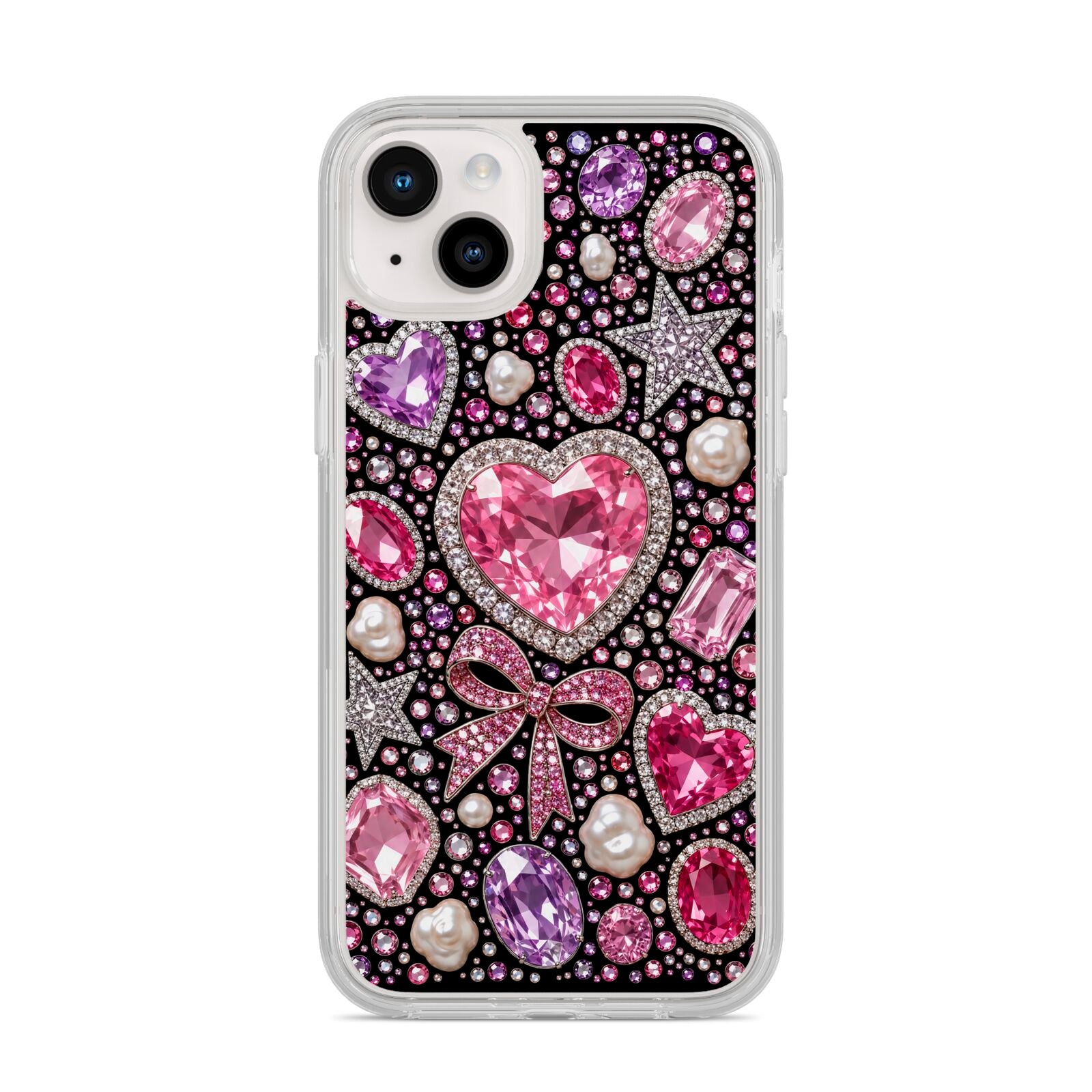 Pink Heirloom Jewels iPhone 14 Plus Clear Tough Case Starlight