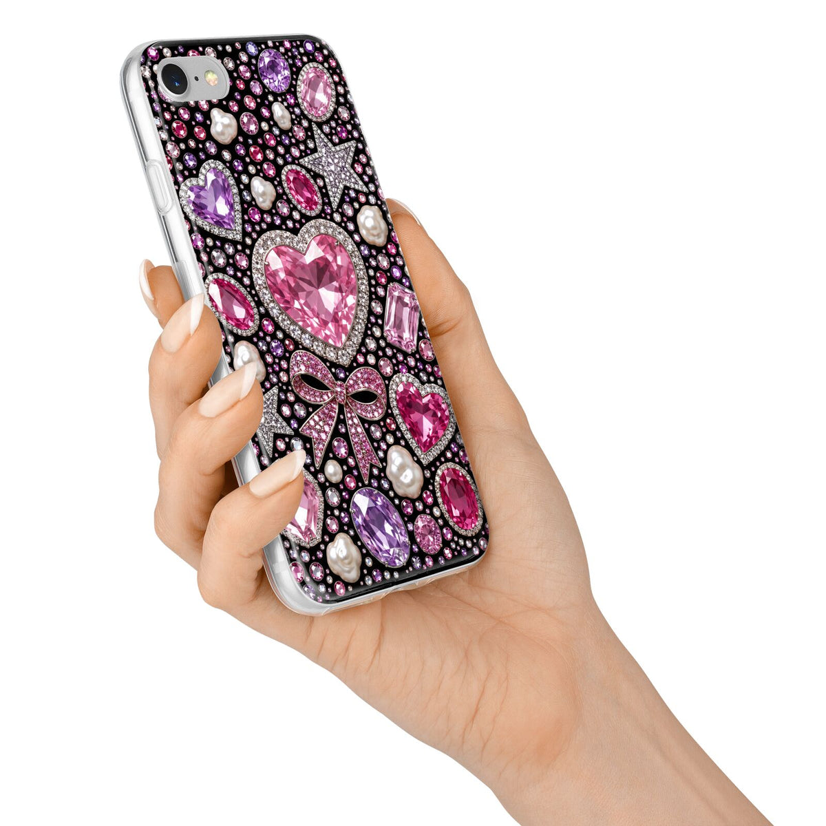 Pink Heirloom Jewels iPhone 7 Bumper Case on Silver iPhone Alternative Image
