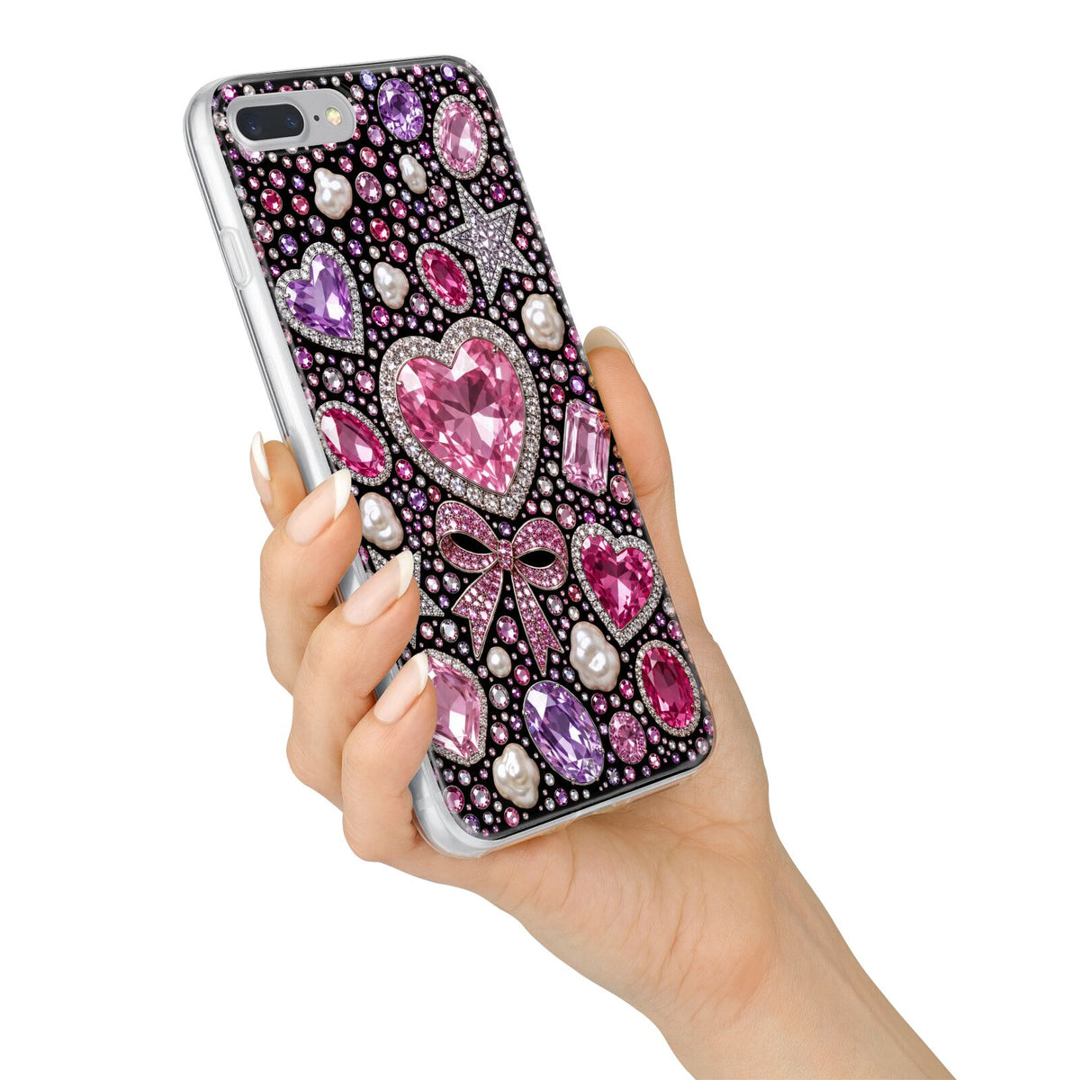 Pink Heirloom Jewels iPhone 7 Plus Bumper Case on Silver iPhone Alternative Image