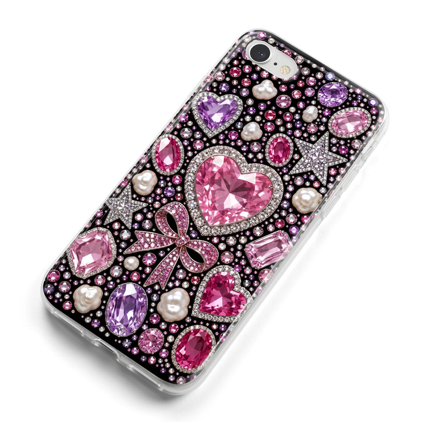 Pink Heirloom Jewels iPhone 8 Bumper Case on Silver iPhone Alternative Image