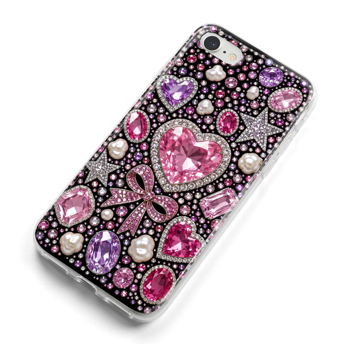 Pink Heirloom Jewels iPhone 8 Bumper Case on Silver iPhone Alternative Image