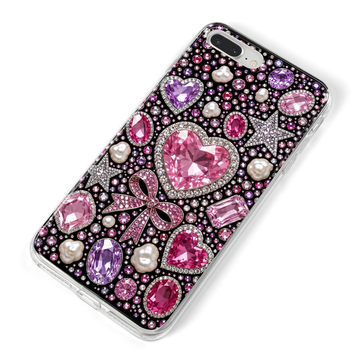 Pink Heirloom Jewels iPhone 8 Plus Bumper Case on Silver iPhone Alternative Image