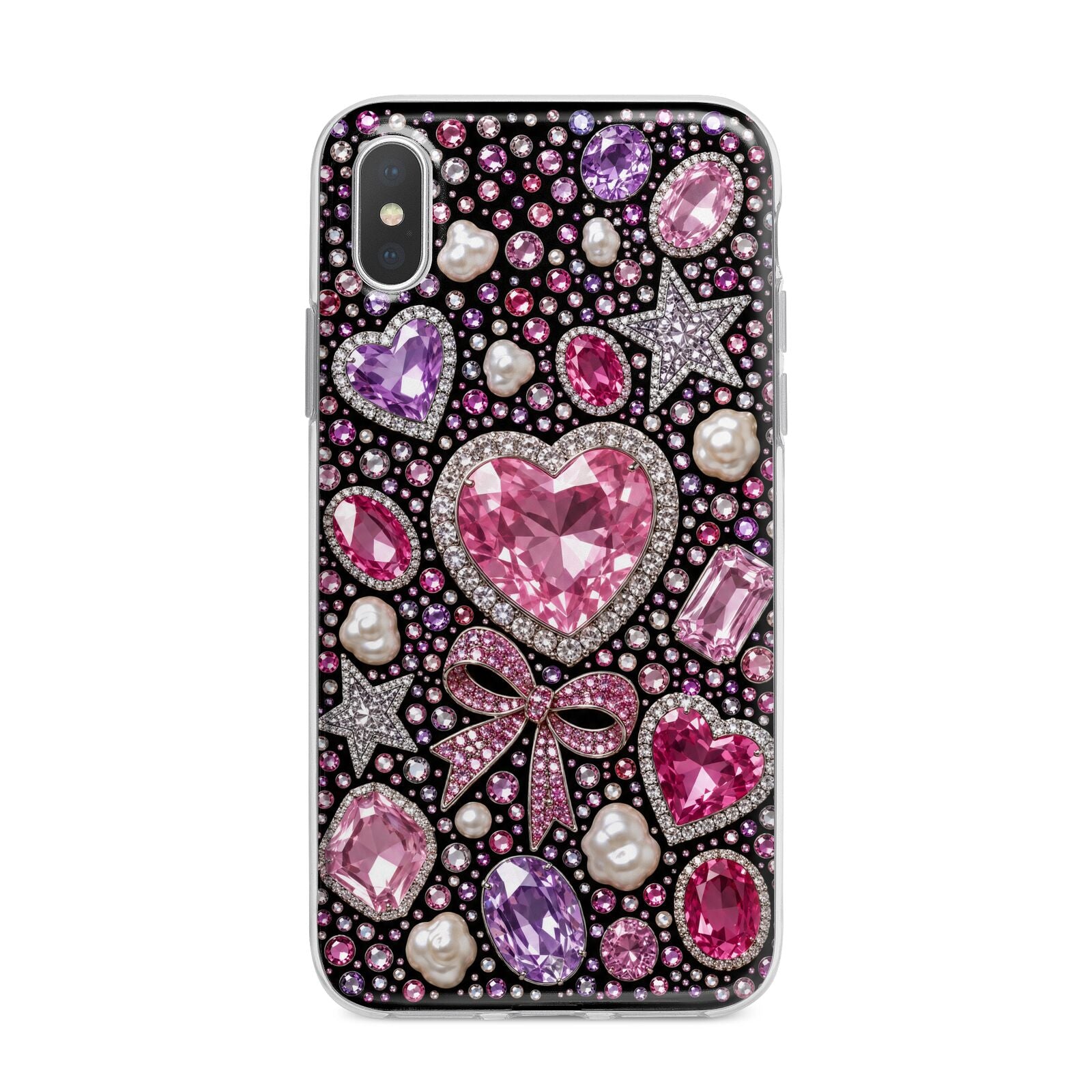 Pink Heirloom Jewels iPhone X Bumper Case on Silver iPhone Alternative Image 1
