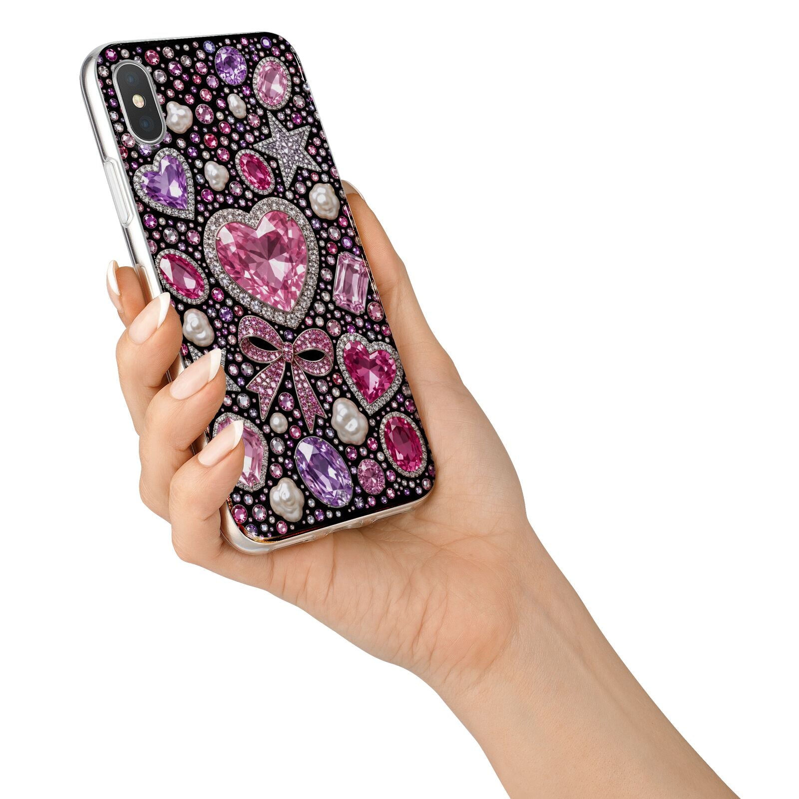 Pink Heirloom Jewels iPhone X Bumper Case on Silver iPhone Alternative Image 2