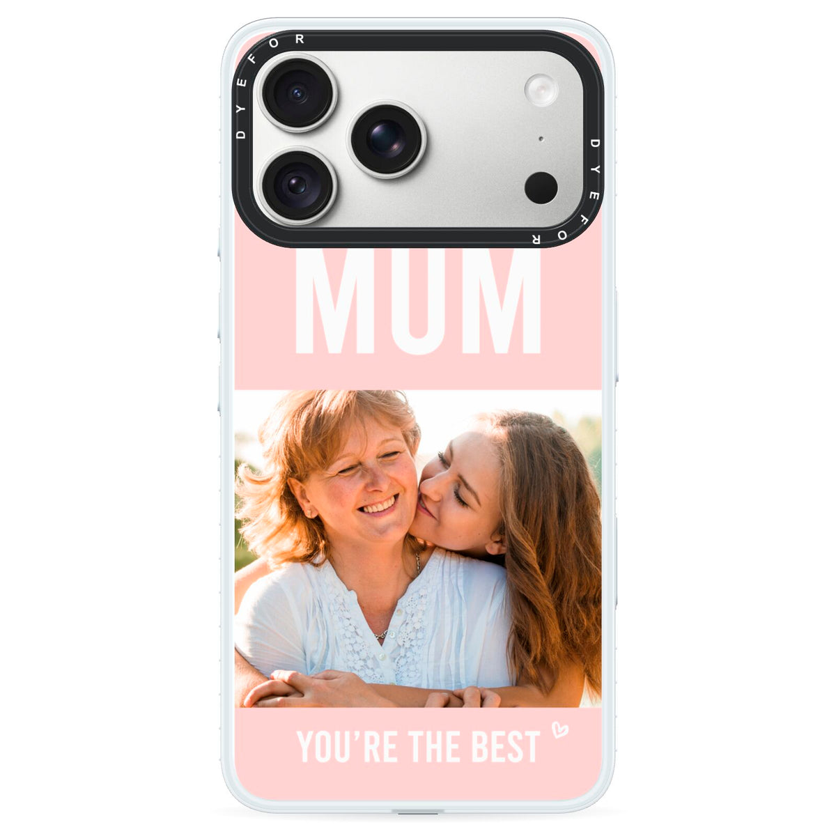 Pink Mothers Day Photo iPhone 18 Pro Max Black Impact Pre order Case on Silver phone