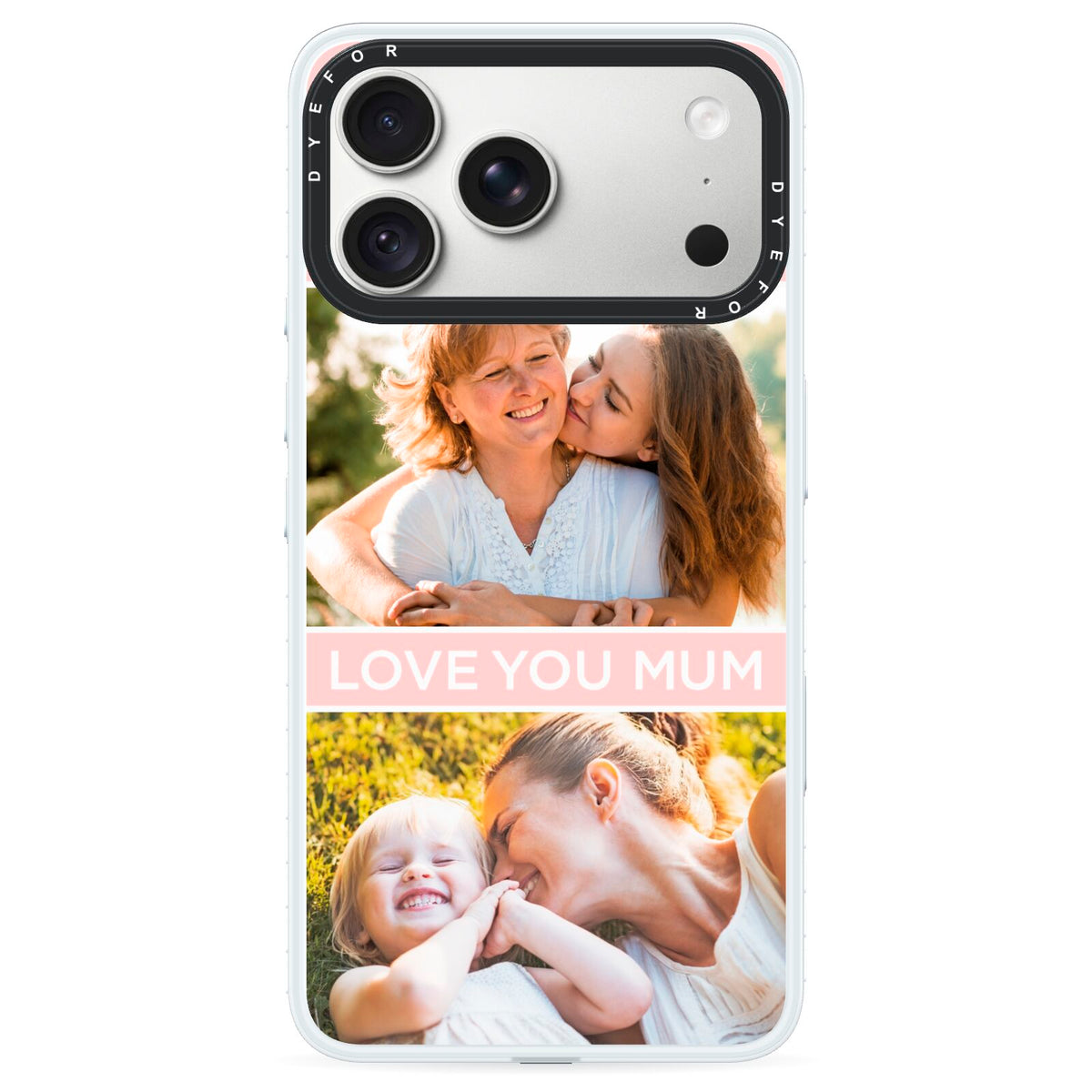 Pink Mothers Day Photos iPhone 18 Pro Max Black Impact Pre order Case on Silver phone