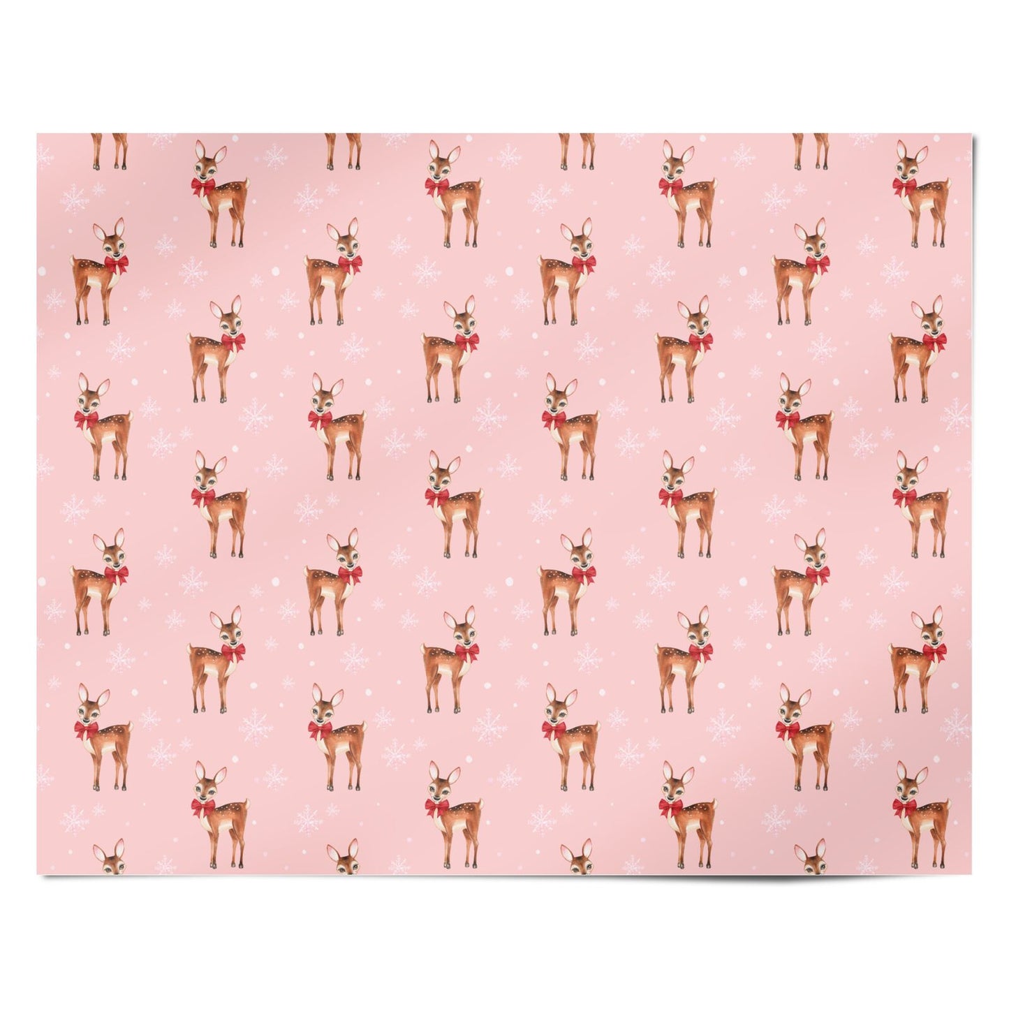 Pink Reindeer Personalised Wrapping Paper Alternative