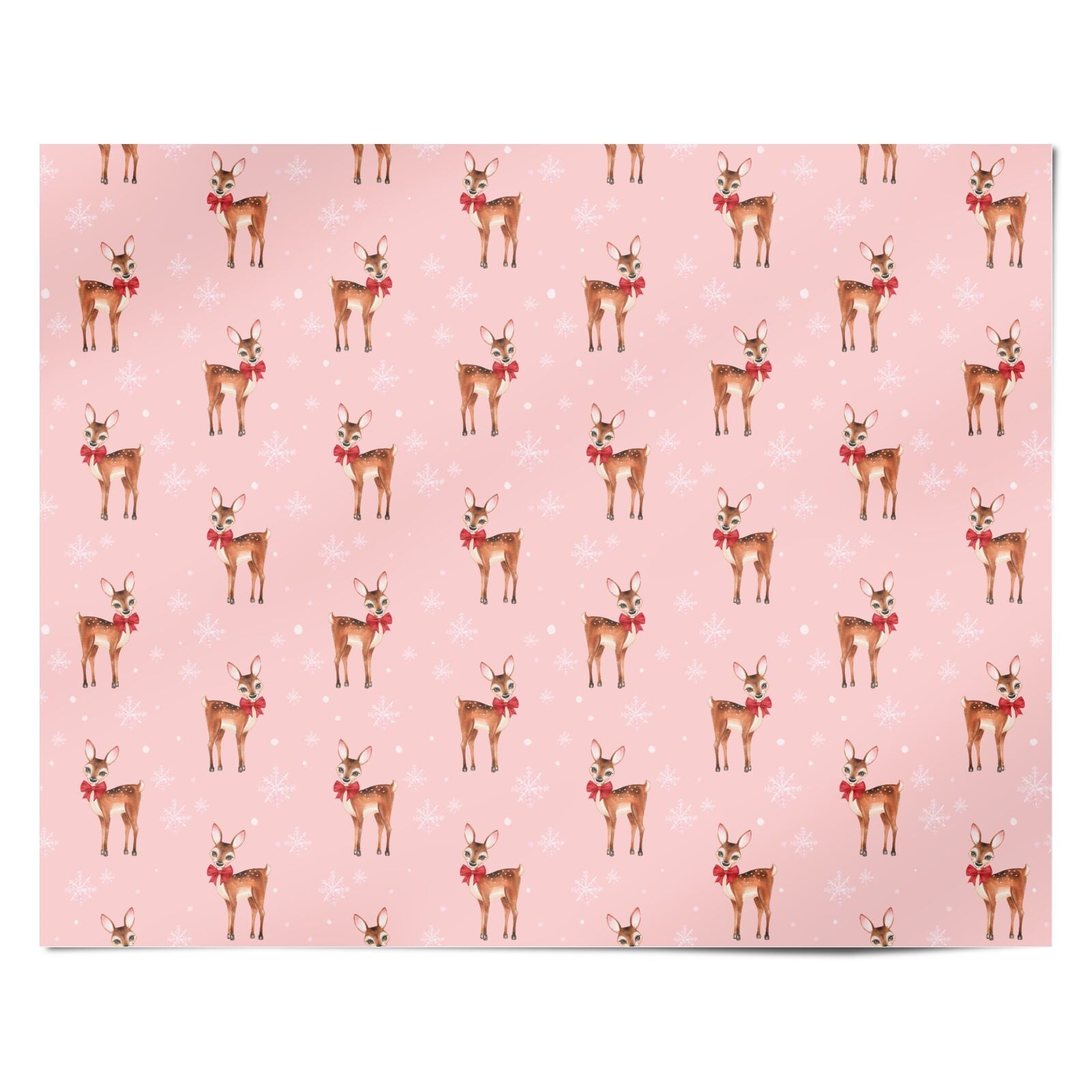 Pink Reindeer Personalised Wrapping Paper Alternative