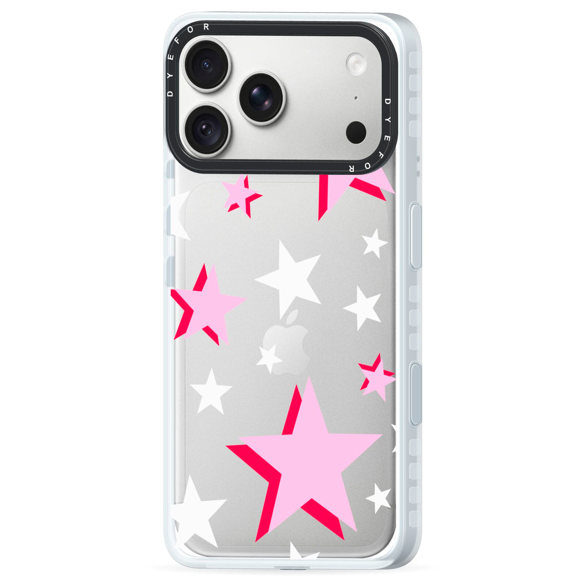 Pink Star iPhone 18 Pro Black Impact Pre order Case Side Angle on Silver phone