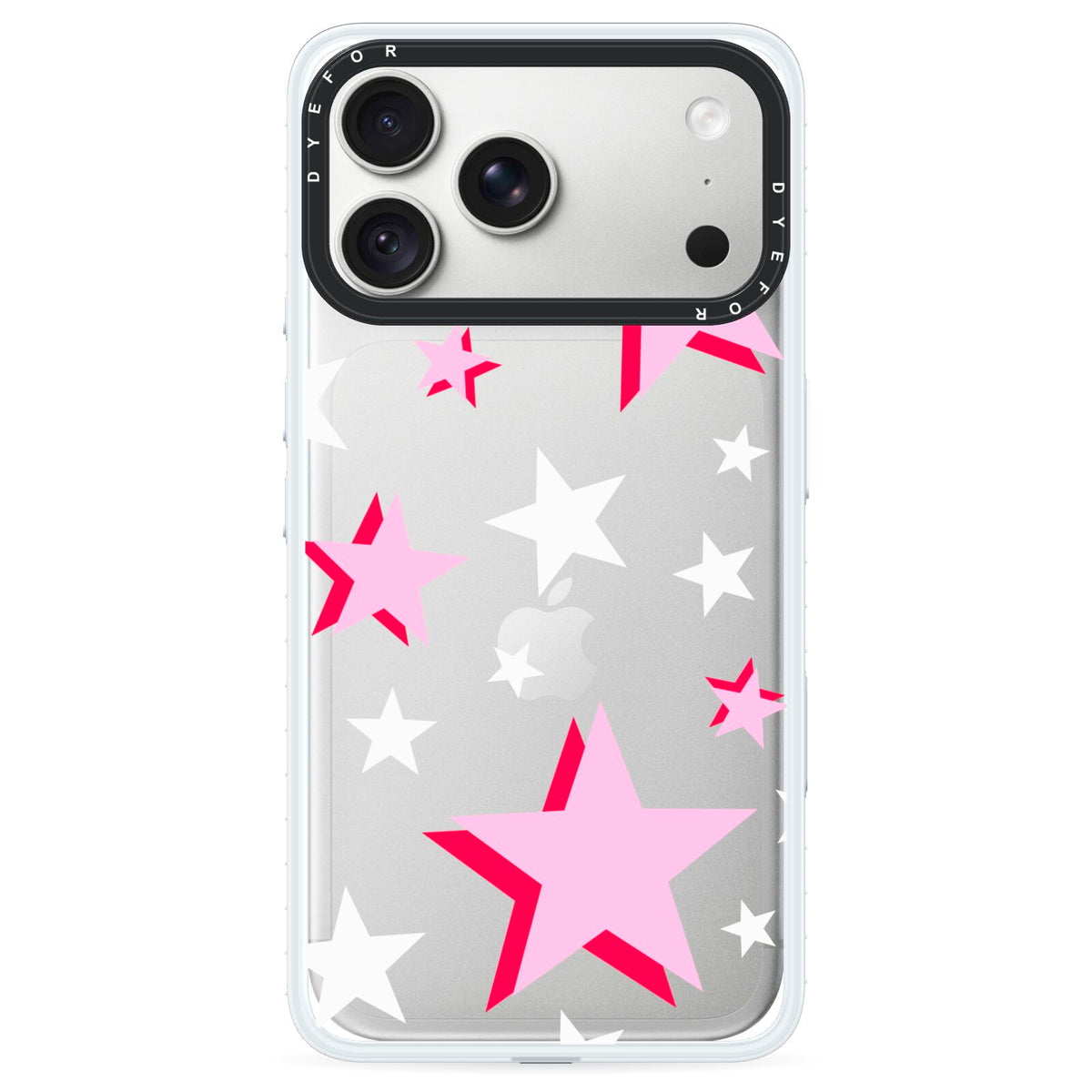 Pink Star iPhone 18 Pro Black Impact Pre order Case on Silver phone