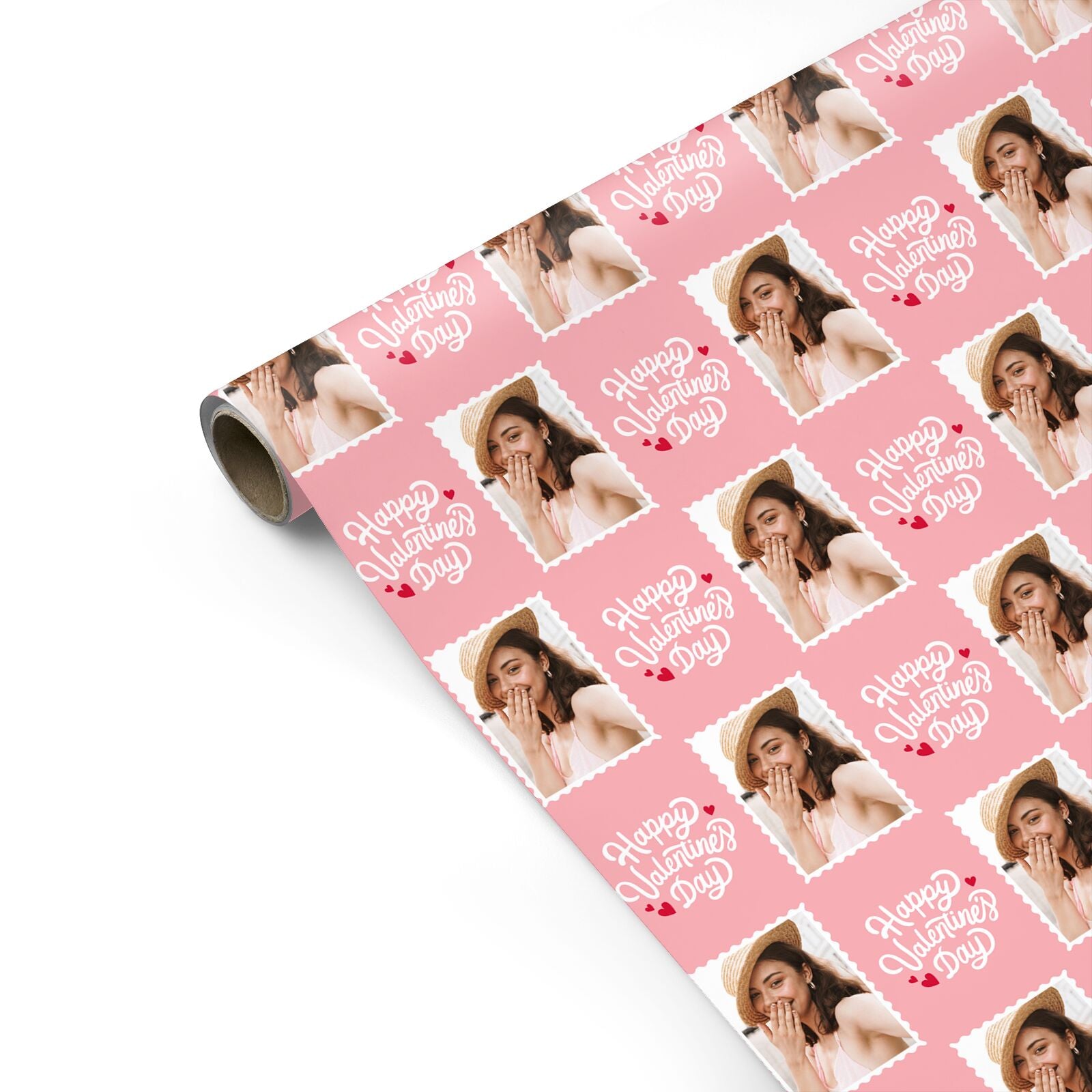 Pink Valentines Day Photo Personalised Personalised Gift Wrap