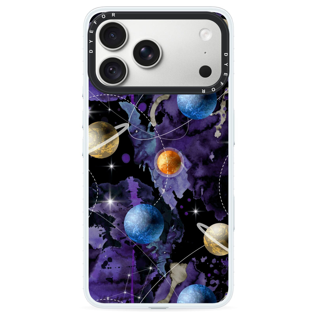 Planet iPhone 18 Pro Black Impact Pre order Case on Silver phone
