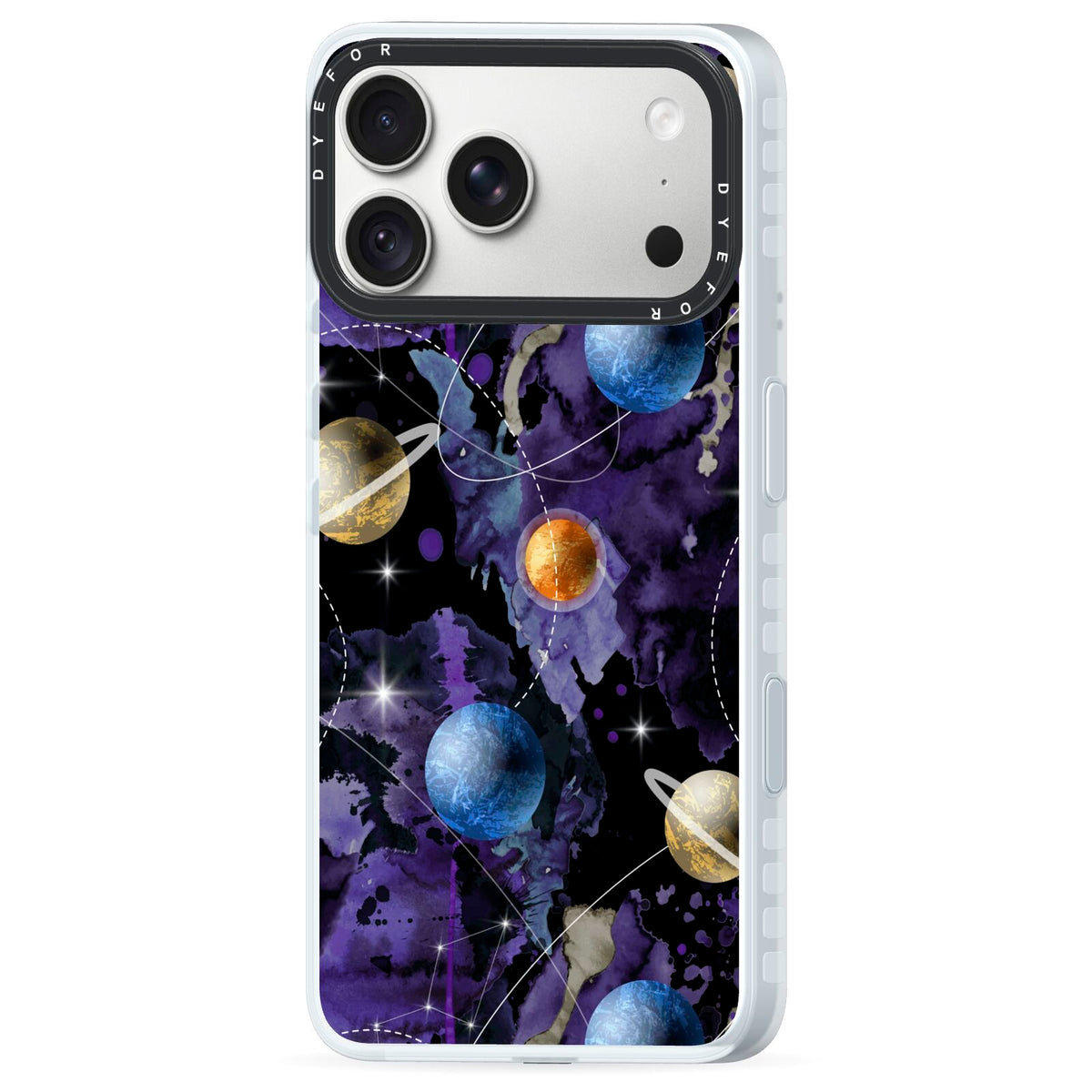 Planet iPhone 18 Pro Max Black Impact Pre order Case Side Angle on Silver phone