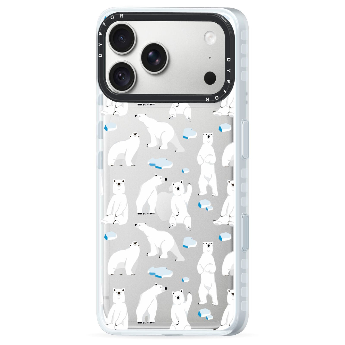 Polar Bear iPhone 18 Pro Black Impact Pre order Case Side Angle on Silver phone