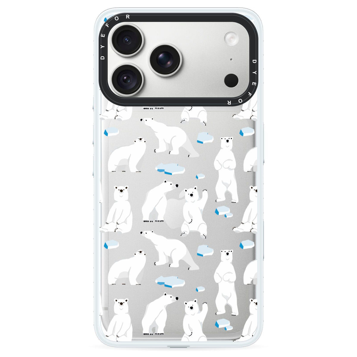 Polar Bear iPhone 18 Pro Black Impact Pre order Case on Silver phone