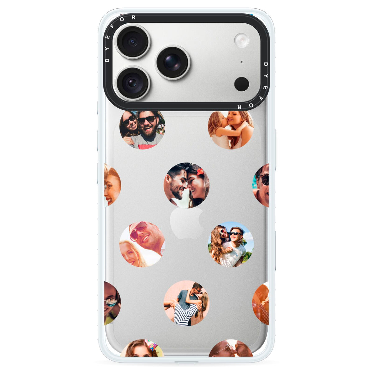 Polka Dot Photo Montage Upload iPhone 18 Pro Black Impact Pre order Case on Silver phone