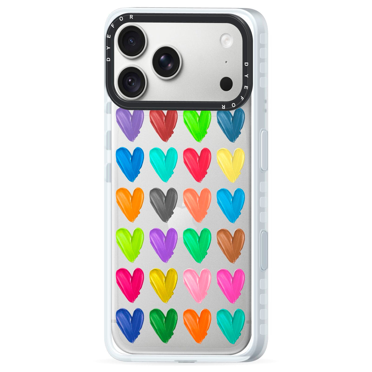 Polka Heart iPhone 18 Pro Max Black Impact Pre order Case Side Angle on Silver phone