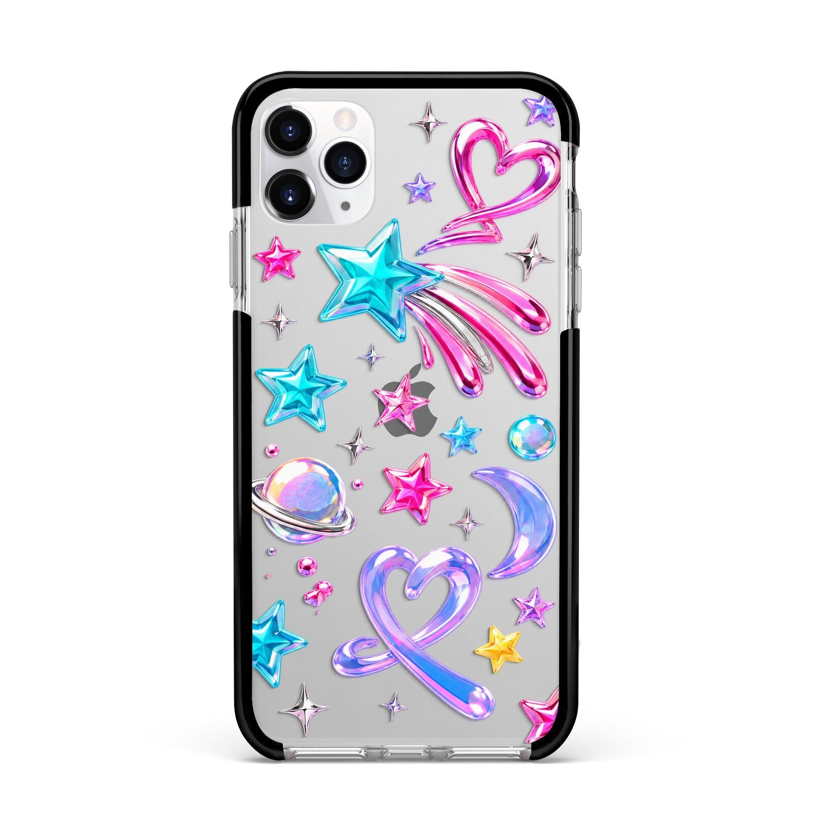 Prism Pop Apple iPhone 11 Pro Max in Silver with Black Impact Case