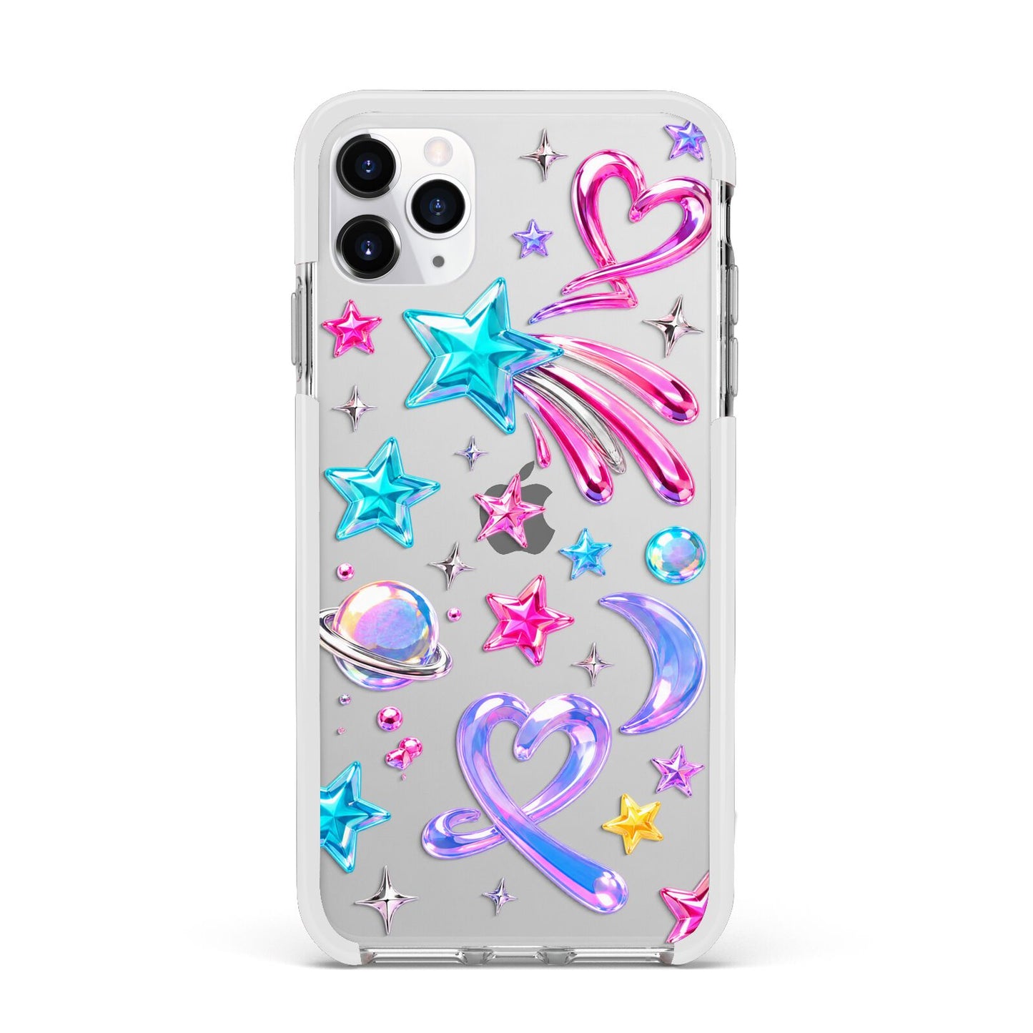 Prism Pop Apple iPhone 11 Pro Max in Silver with White Impact Case