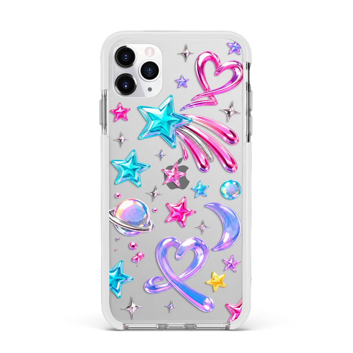 Prism Pop Apple iPhone 11 Pro Max in Silver with White Impact Case