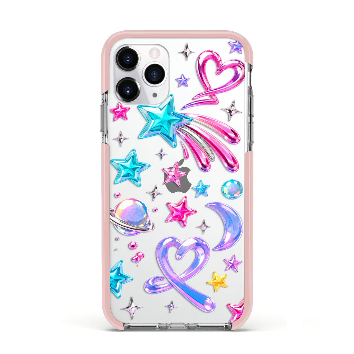 Prism Pop Apple iPhone 11 Pro in Silver with Pink Impact Case
