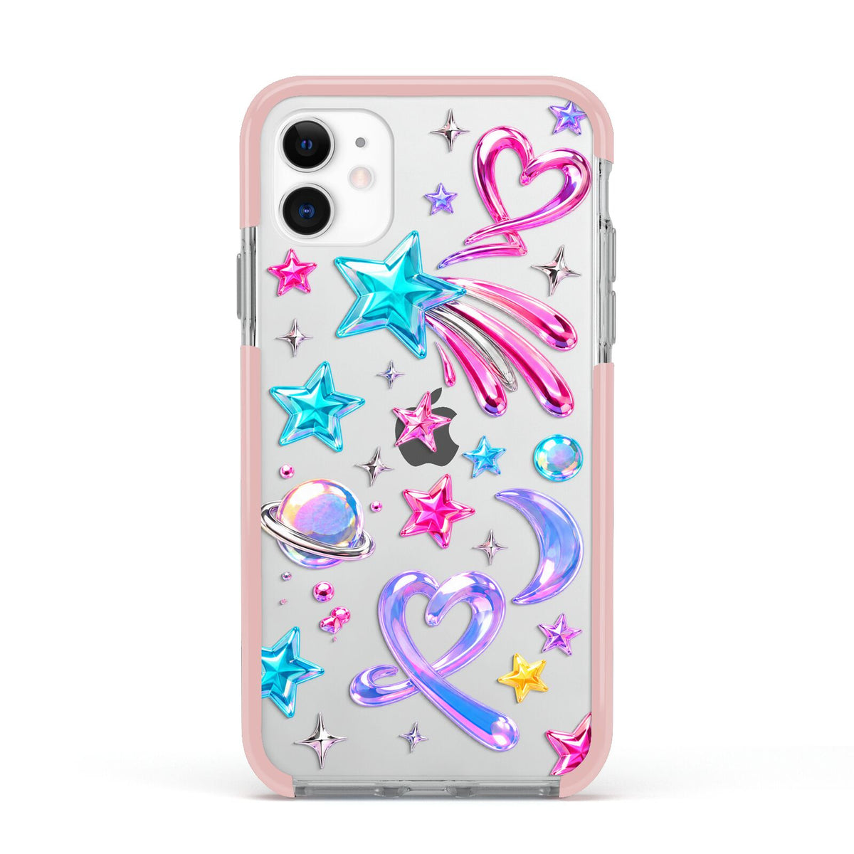 Prism Pop Apple iPhone 11 in White with Pink Impact Case