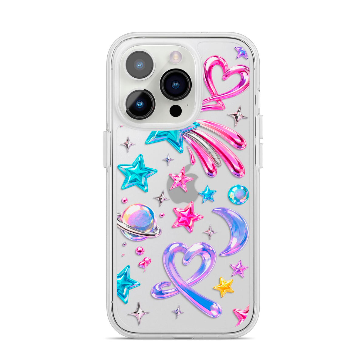 Prism Pop iPhone 14 Pro Clear Tough Case Silver