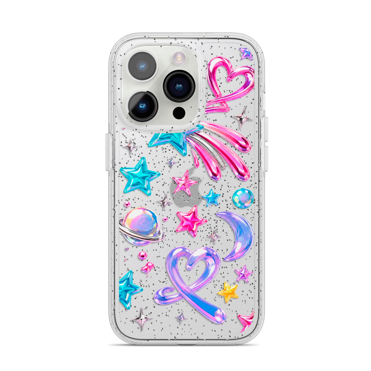 Prism Pop iPhone 14 Pro Glitter Tough Case Silver