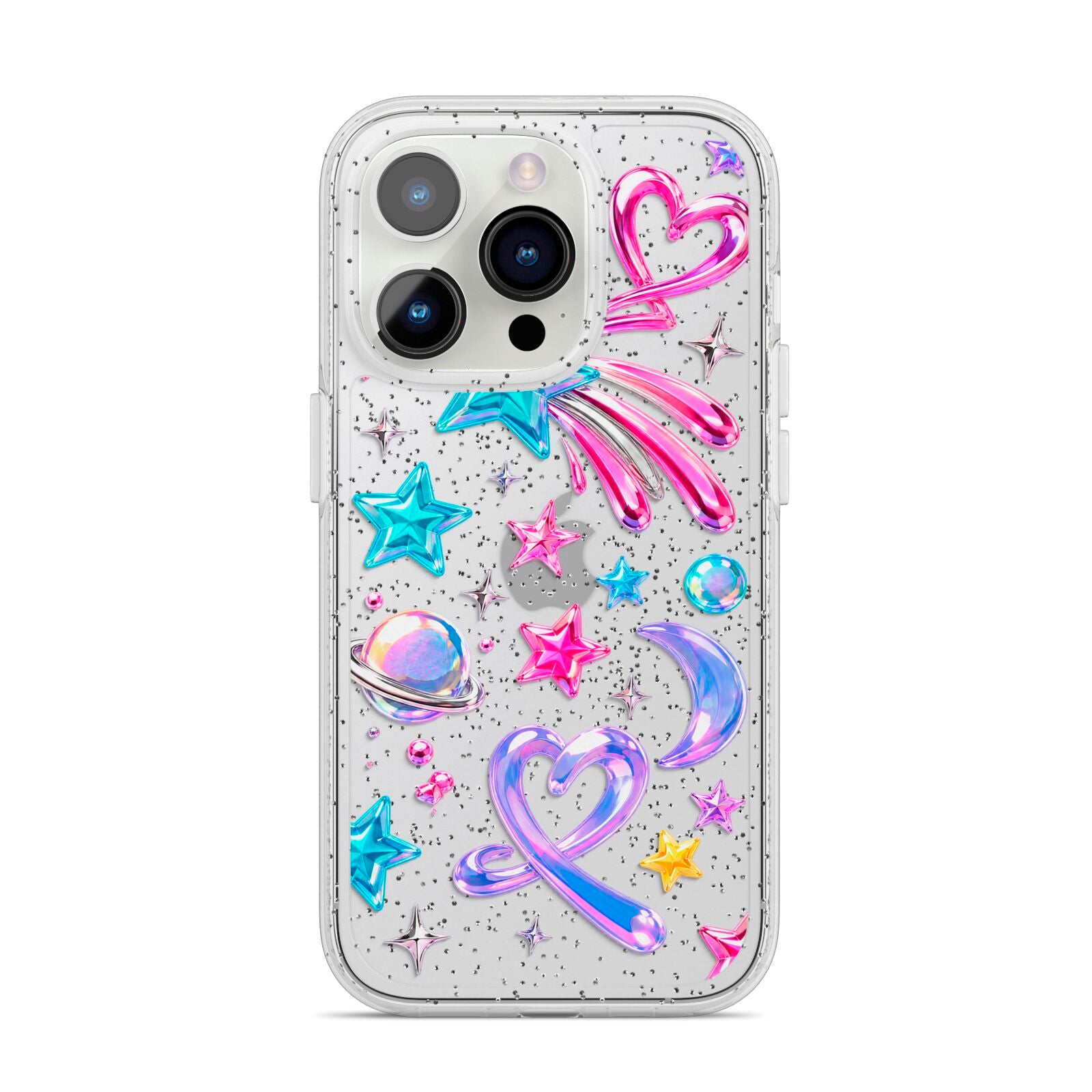 Prism Pop iPhone 14 Pro Glitter Tough Case Silver