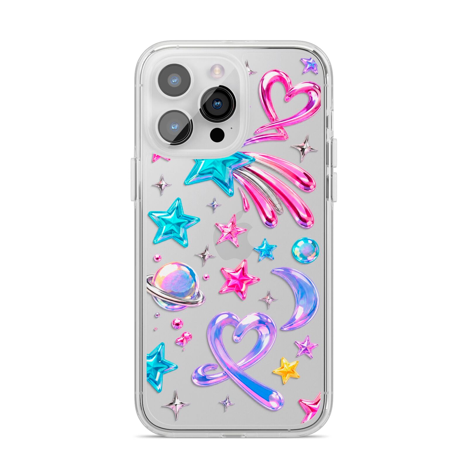 Prism Pop iPhone 14 Pro Max Clear Tough Case Silver