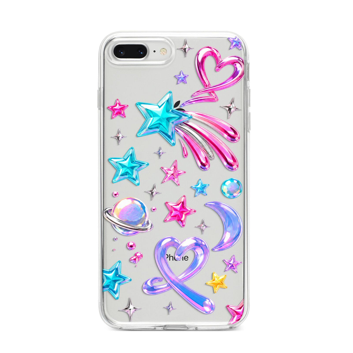 Prism Pop iPhone 8 Plus Bumper Case on Silver iPhone