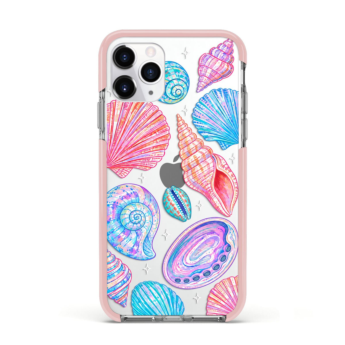 Prismatic Tide Apple iPhone 11 Pro in Silver with Pink Impact Case