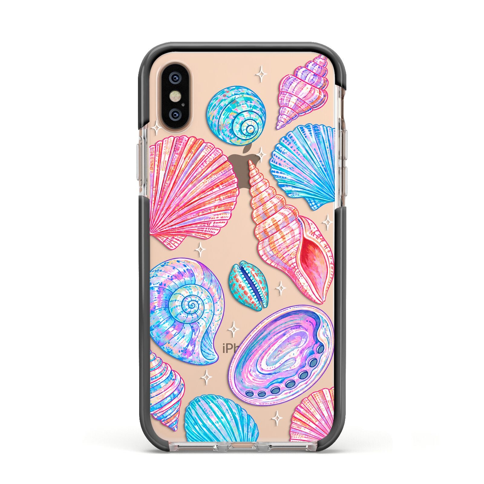 Prismatic Tide Apple iPhone Xs Impact Case Black Edge on Gold Phone