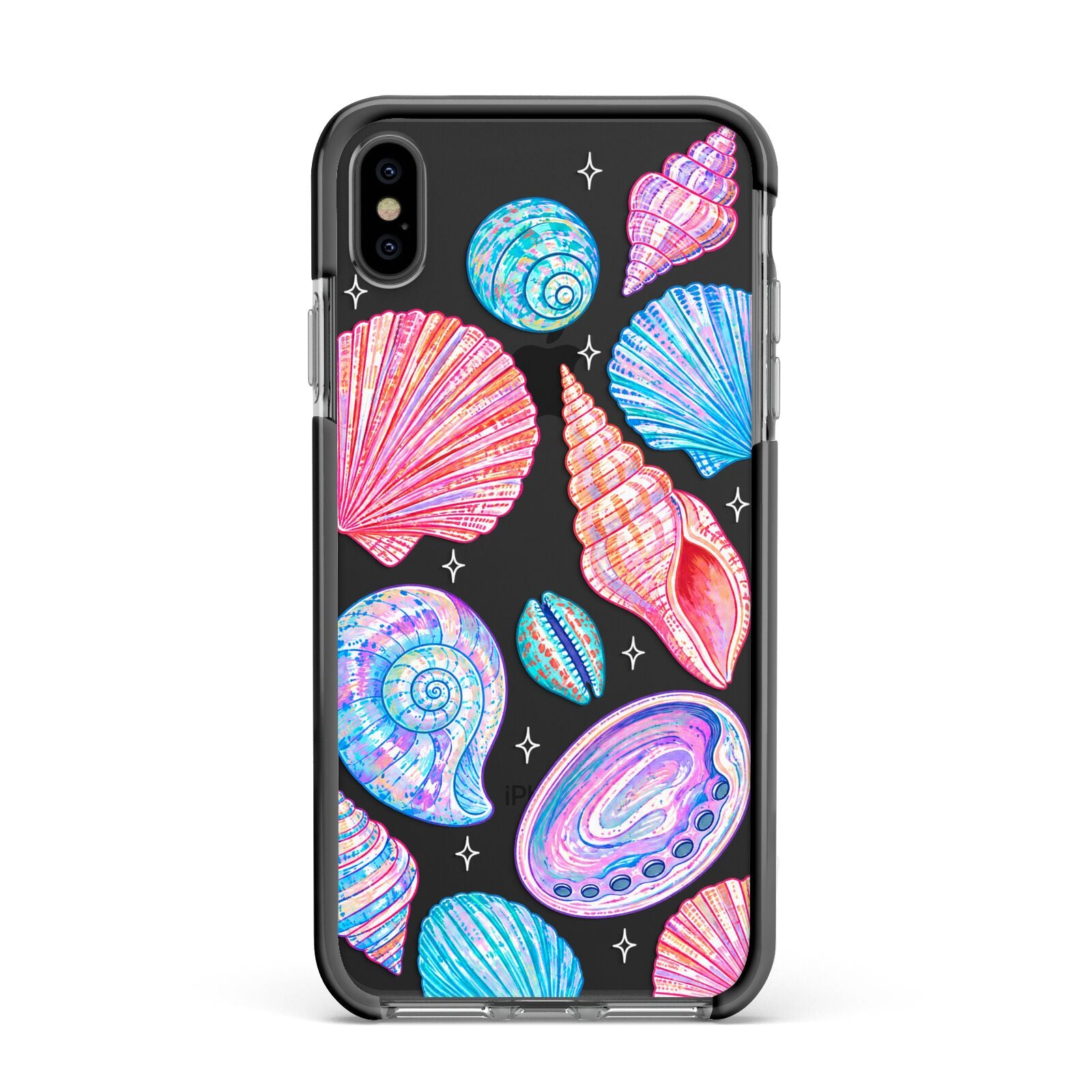 Prismatic Tide Apple iPhone Xs Max Impact Case Black Edge on Black Phone