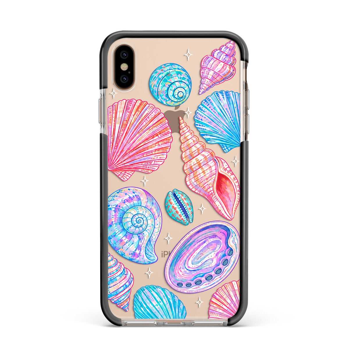 Prismatic Tide Apple iPhone Xs Max Impact Case Black Edge on Gold Phone