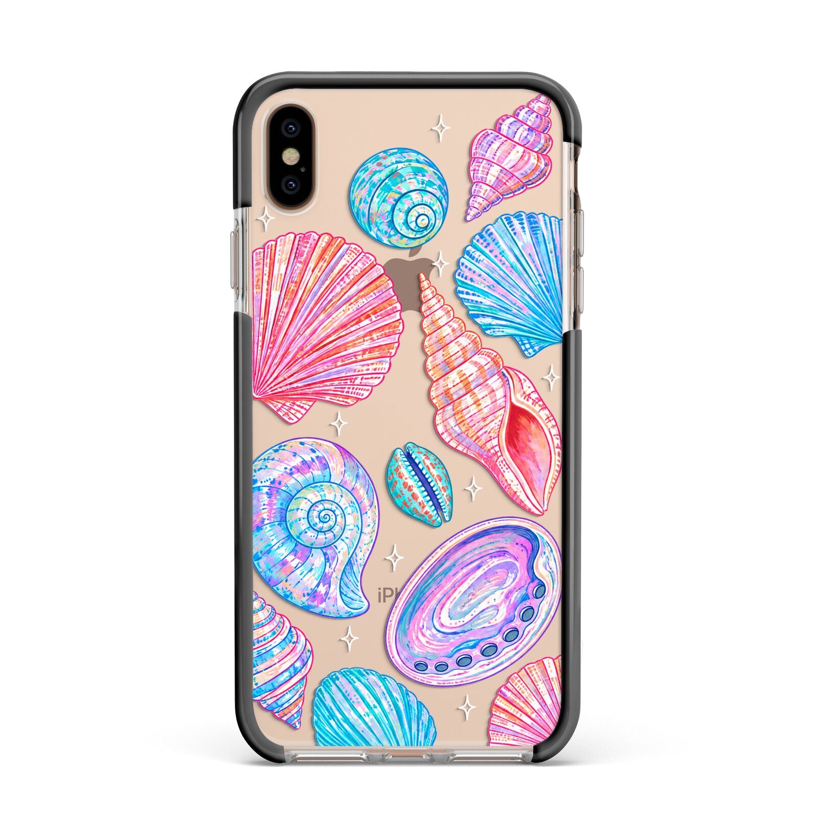 Prismatic Tide Apple iPhone Xs Max Impact Case Black Edge on Gold Phone
