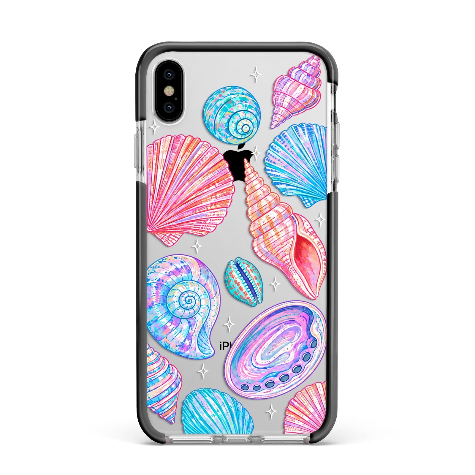 Prismatic Tide Apple iPhone Xs Max Impact Case Black Edge on Silver Phone