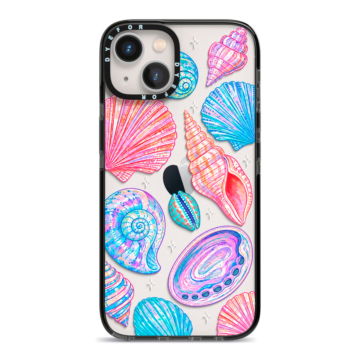 Prismatic Tide iPhone 13 Black Impact Case on Silver phone