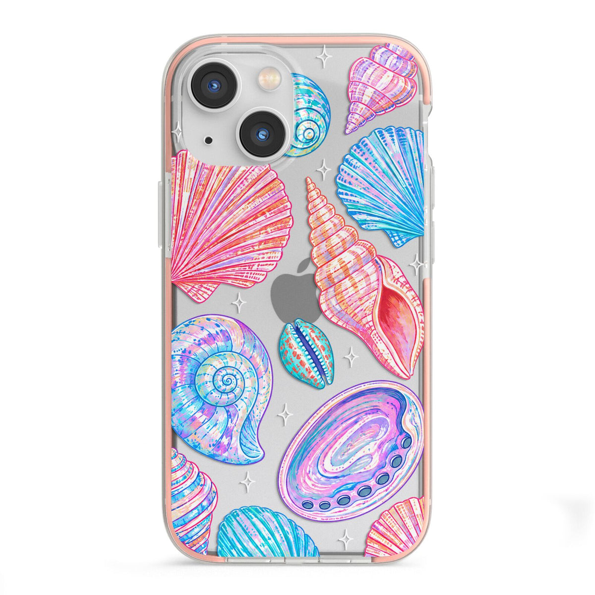 Prismatic Tide iPhone 13 Mini TPU Impact Case with Pink Edges