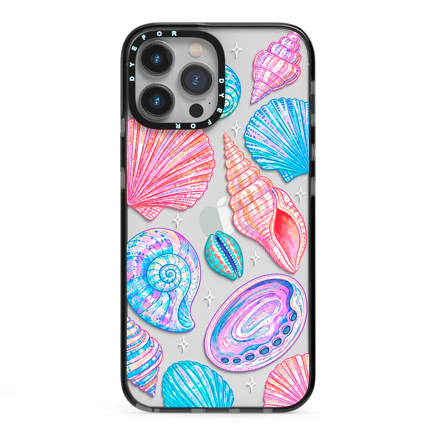 Prismatic Tide iPhone 13 Pro Max Black Impact Case on Silver phone