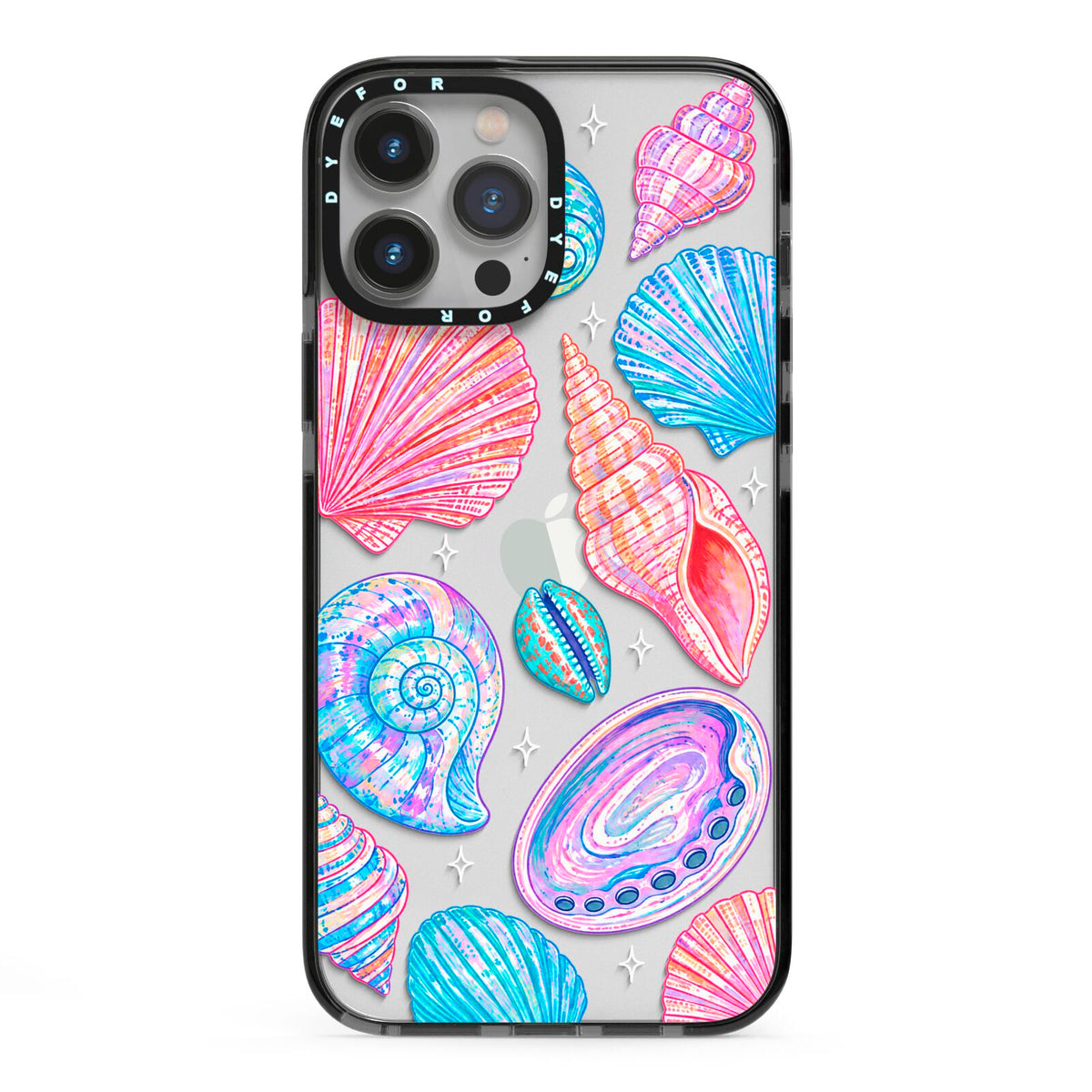 Prismatic Tide iPhone 13 Pro Max Black Impact Case on Silver phone